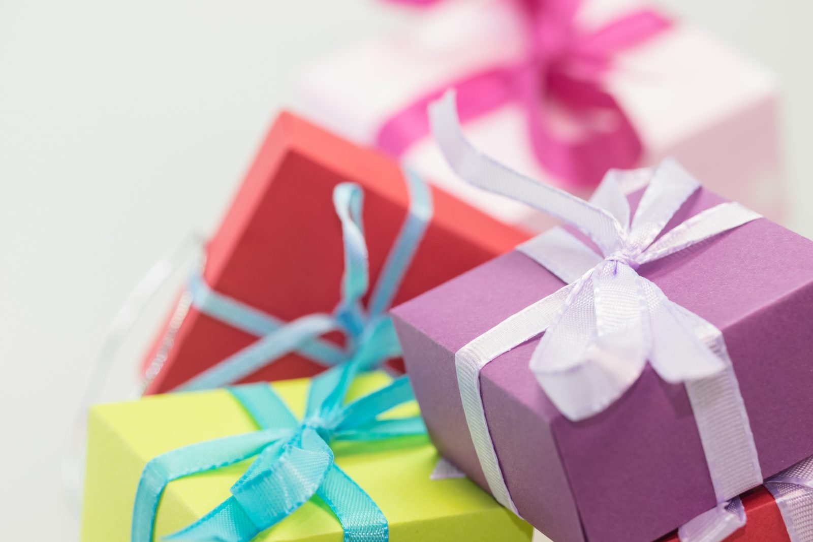 gift boxes wrapped in ribbon